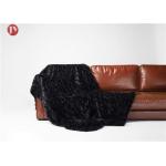 100% Polyester Silk Big Soft Blankets Plain Thick Black ,Faux Fur Blanket For Home for sale