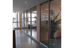 China Soundproof Fireproof Sliding Office Partition Glass Walls With Aluminum Frame supplier