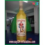 Polyester Yellow Inflatable Wine Bottle / commercial grade inflatables for sale
