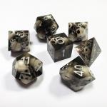Black Crystal Skull Resin Boarding Dice Set  dnd dice