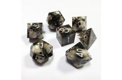 China Black Crystal Skull Resin Boarding Dice Set  dnd dice supplier