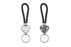 China Sublimation PU Rope Keychain Key Ring Custom Blank Sublimation Car Key Chain supplier