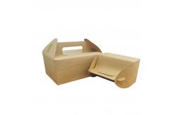China Disposable Salad Paper Food Containers Biodegradable With Handle supplier