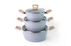 China Soft Touch Bakelite Handle 16cm Ceramic Coating Pots supplier