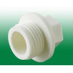 Equal Shape PPR Plastic Fittings Polypropylene Random Thread Plug White Color for sale
