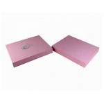 Custom  Paper Cosmetic Box Pink Gift Box With Velvet Surface Ideal For Beauty Equipment for sale