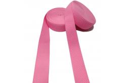 China Pink Herringbone Webbing Polyester Elastic Band 3.5cm Width supplier