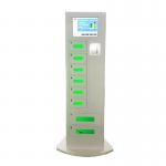 8 Lockers Free Cell Phone Charging Stations Advertising Kiosk With Different Languages UI for sale