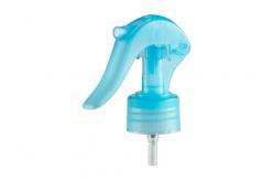 China 28/410 Mini Trigger Sprayer Transparent Blue With Ribbed Closure supplier