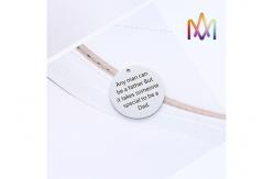 China 25mm Round Shaped SS304 Pendant Engraved Bracelet Charms supplier