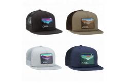 China Custom Embroidered Flat Bill Snapback Hats , Nylon Mesh  Snapback Hats supplier