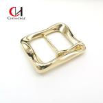 40mm Zinc Alloy Belt Buckle Gold Wavy Asymmetrical Bright Face Ladies for sale