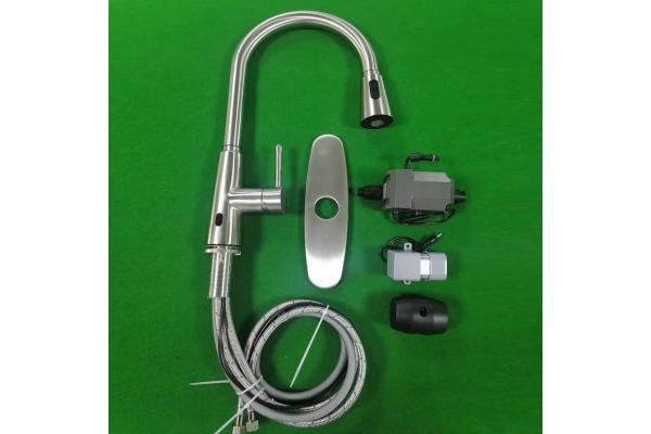 Single Hole Kitchen Basin Taps CUPC Retractable Hose No Touch Kitchen Faucet