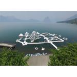Custom Reinforced PVC Tarpaulin Inflatable Water Park For Children White And Grey for sale