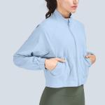 Women'S Zip Up Windbreak Loose Long Sleeve Sweatshirt for sale