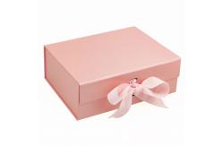 China Rectangle Magnetic Folding Gift Box Rigid Paper Packaging Box With Ribbon supplier
