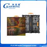 High Brightness P3.91 MH Outdoor Curtain Shop Window Glass TV LED Panels Mesh Display Transparent LED Screen for sale