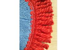 China 450gsm Blue Twisted Red Tassels Microfiber Wet Mop Pads Environment Friendly supplier