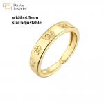 Custom Jewelry 18k Gold Plated Rings Women Men Adjustable Ant Insect Engraved