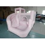 Outdoor Backyard Kids Pastel Pink Bounce House Inflatable Bouncer Bouncy Castle With Water Slide And Pool for sale