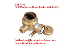China 10A/16A marine brass socket with switch CZKH101 electrical connectors IP56 supplier