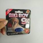 Big Boy 9X Paper Blister Card Packaging Sex Pill Capsule With Transparent Stickers Blisters Bottles for sale