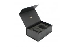 China Custom Magnetic Customized Black Luxury Rigid Cardboard Gift Box with Foam Packaging supplier