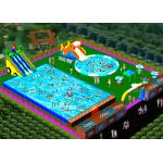 Durable 0.55mm PVC Taroaulin  Inflatable Water Park With Hand Printing