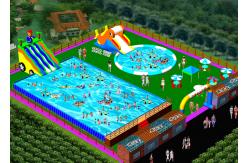 China Durable 0.55mm PVC Taroaulin  Inflatable Water Park With Hand Printing supplier