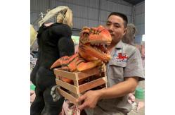 China Custom Realistic Dinosaur Hand Puppet  , Theme Park T Rex Hand Puppet supplier