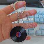 Metal Ring Transparent Acrylic Keychain Durable Simple Album CD Singer Idol Printed