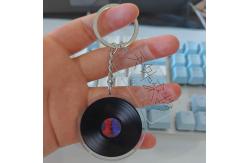 China Metal Ring Transparent Acrylic Keychain Durable Simple Album CD Singer Idol Printed supplier