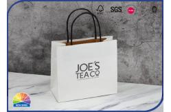 China Twisted Handles 180gsm White Kraft Paper Tote Bag Matt Varnish supplier