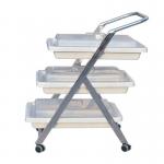 Endoscope 630MM 51.5CMMedical Service Three Layer Stainless Steel Shelf Trolley Medical Utility Cart for sale