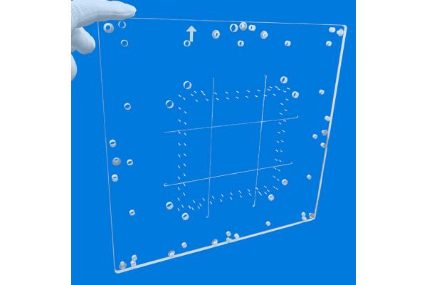 Optically Transparent Quartz Perforated Sheet Custom Round Hole Conical Hole