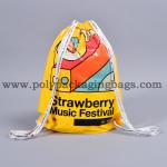40L 0.05mm PE Plastic Drawstring Backpack For Clothing Drawstring Plastic Bags for sale