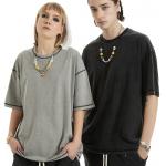 Custom Contrast Stitch Thread Blank T Shirts Short Sleeves 2XL No Label for sale