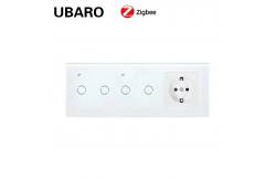 China TuYa Zigbee Smart Switch Socket Combination White Black Gray Stylish Plug Sockets supplier