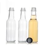 Cylinder Hot Sauce Bottles 5oz with Caps and Dripper Inserts Woozy Glass Bottle