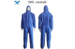 China S-5XL Initial Payment Isolation Overall Waterproof Hazmat PPE Kit Hooded SMS Coverall supplier