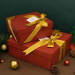 Ribbon Bow Tie Gift Box Packaging Lid And Base Luxury Gift Paper Packaging Boxes for sale