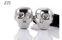 China Human Skull Head Inox Ice Cube , Custom Stainless Steel Ice Cube Set supplier