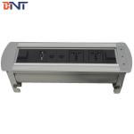 The Silver  Aluminum Alloy Electric  Desk Flip Up Hidden Socket