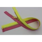 Gold Brass Teeth Heavy Duty Zipper By The Yard , Heavy Duty Open Ended Zips For Canvas for sale