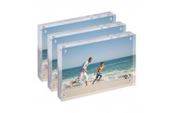 China Acrylic Magnetic Photo Frames 10*15*1.6cm Double Sided Tabletop Picture Frames supplier
