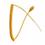 Coiled Type K Thermocouple Cable Flat PVC Insulation With Miniature Connector for sale