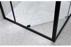 China 6/8mm Tempered Glass And Alum Frame Black Square Shower Enclosure Modern supplier