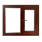 Horizontal Brown Woodgrain Upvc Windows Opening Swing for sale