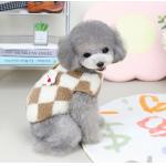 Diamond Argyle Pattern Pet Coat Warm Winter Apparel Brown Black