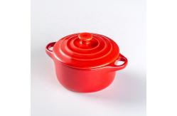 China Anti Scald Baking Ceramic Oven Bowl With Lid Double Ear Multifunctional supplier
